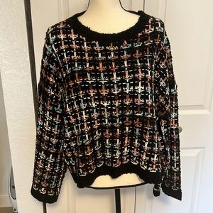 Boutique black multicolor sweater